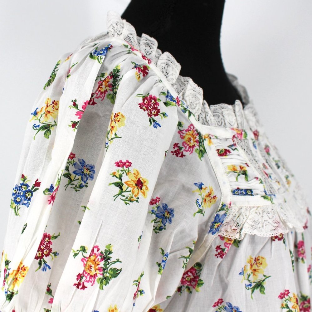 Doen Frances Top Fleurs De Jonquille White Organic Cotton Lace Trim Medium M NEW - Picture 3 of 8
